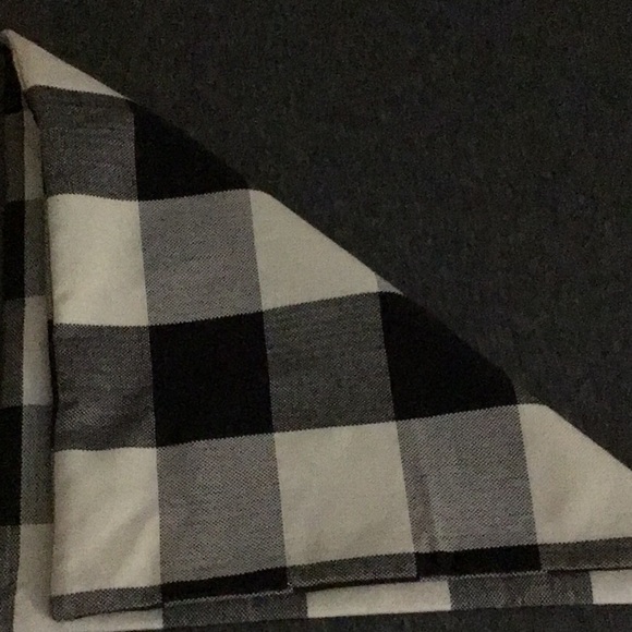 Pillow cover. Buffalo plaid check, black & white. Insert pillow form, zip it up. - Picture 2 of 2
